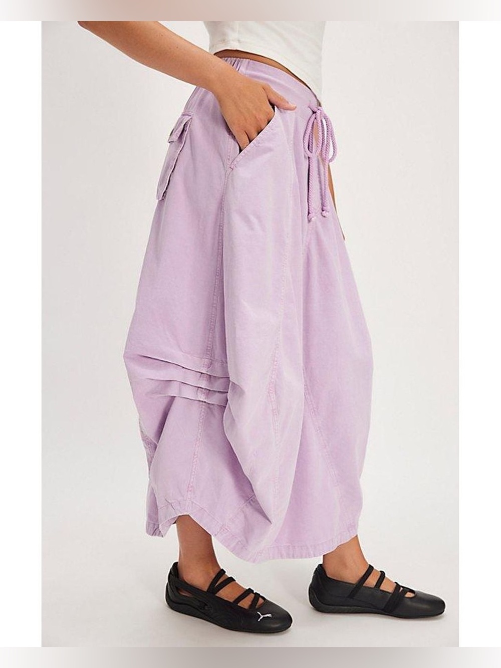 NWT Free People Willow Poplin Maxi Skirt ~Blush Lilac~ - Picture 3 of 3